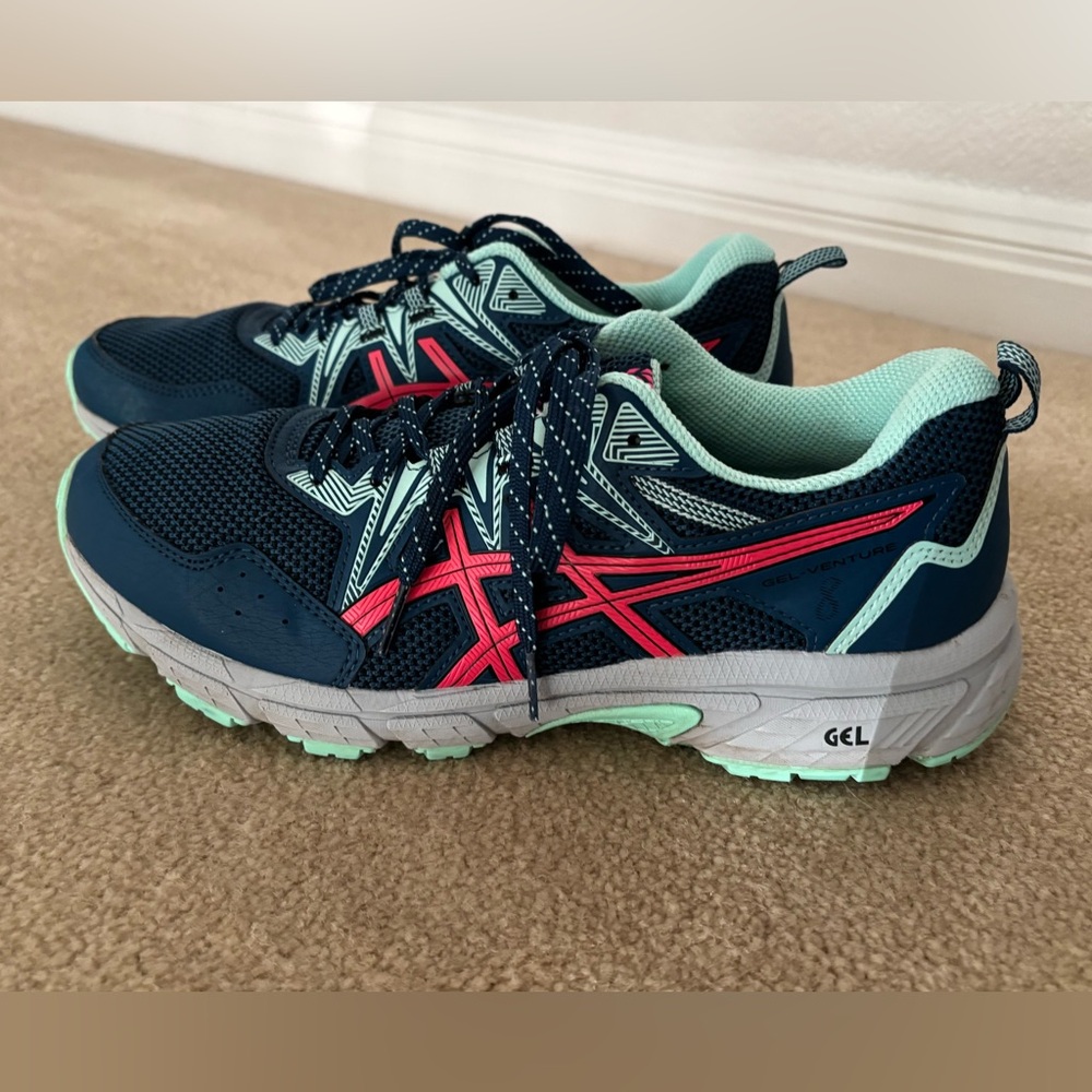 Asics Womens Gel Venture 8 Navy Running Shoes